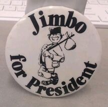 Vintage Pinback Button Jimbo For President Hobo Logo Fish Shanty Boston MA - $34.64
