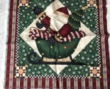 DEBBIE MUMM Christmas Fabric  SANTA in a Sleigh - Square PANEL 13 3/4 sq... - $22.57