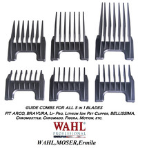 Wahl 5 in 1 Blade Attachment Guide COMB 6pc SET For Pro Pet,Motion Lithi... - £27.09 GBP