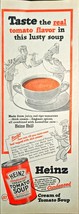 Heinz Cream of Tomato Soup Canned 1947 Vintage Print Ad - $9.55