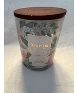MARTHA STEWART Large 16 oz Snowflake Soy Blend Candle Wooden Top Double ... - $34.64