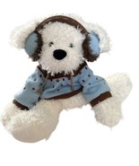 Hug Fun Winter Puppy Dog Blue Ear Muffs Polka Dot Hoodie Stuffed Animal ... - £14.70 GBP