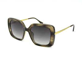 Freyrs Eyewear Alice Oversized Square Sunglasses, Brown Stripe -Gold / Gray #379 - £27.36 GBP