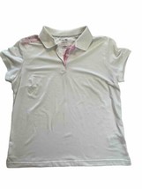 Addias Clima Cool Golf Polo Women’s Large White Pink Top Ladies Golfing ... - $11.98
