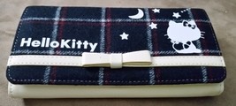 Hello Kitty Wallet Check Pattern Black Brand New Sanrio 8&quot; JAPAN TOREBA - $761.26 MXN