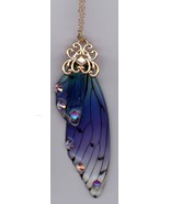 Moda Fatto a Mano Blu Fairy Fiabe Cicala Ali Strass Collana - $28.93 CAD