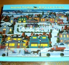 Jigsaw Puzzle 1000 Pieces Heronim Folk Art Snowman Building Contest Complete - £10.11 GBP