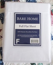 BARE HOME full flat sheet only, Optic White color, soft polyester microfiber - £15.02 GBP