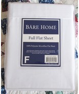 BARE HOME full flat sheet only, Optic White color, soft polyester microf... - $19.99