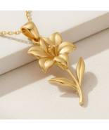 Handmade Amaryllis Flower Necklace | 925 Sterling Silver Jewelry | Botan... - $43.99