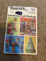 Vintage Butterick 5709 Sewing Pattern Christmas Craft Package Folk Dolls Uncut - $9.49