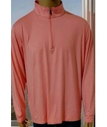 New Licensed PGA Tour Men&#39;s Pink Stretch Quarter-Zip Long Sleeve Shirt XL/T - $44.55