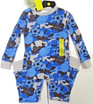 Kirkland Boys 2 Piece Organic Cotton Pajama PJ Set Blue Sports Sz-5 - £12.49 GBP