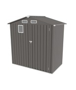 Compact Metal Outdoor Storage Shed, 6x3.5ft, Peaked Roof, Gray - $4,876.52 MXN