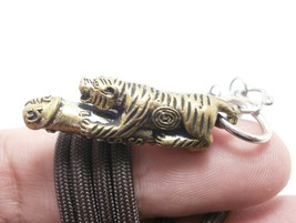 Magic Tiger ride lingham phallic penis Thai Yant blessed brass amulet pendant lo - £23.91 GBP