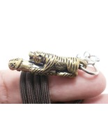 Magic Tiger ride lingham phallic penis Thai Yant blessed brass amulet pe... - £23.11 GBP