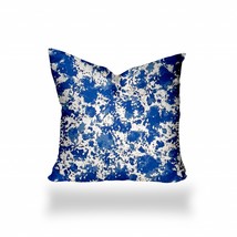 16&quot; X 16&quot; Blue And White Zippered Coastal Throw Indoor Outdoor Pillow - £66.22 GBP