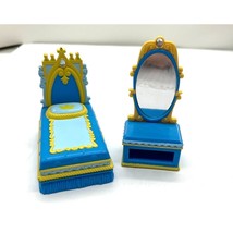 Disney Polly Pocket Cinderella Bed &amp; Vanity Dresser Replacement Furniture - £11.00 GBP