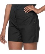 Womens Dress Shorts Apt 9 Black Cuffed Studded $44 NEW-size 16S - £14.08 GBP