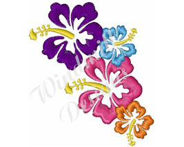 Hawaiian Flowers - machine embroidery design - £2.80 GBP