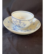 Antique german TETTAU porcelain cup and saucer 1850 . Marked bottom - $58.53
