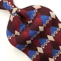 Bill Walker Tie USA Silk Necktie Diamond Squares Red Blue White Ties I19-61 Nwt - £15.68 GBP