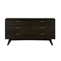 63" Brown Solid Wood Six Drawer Dresser - $28,163.63 MXN