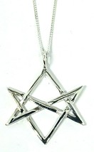 Hexagram Necklace Unicursal 925 Silver Aleister Crowley Thelema Magick 18&quot; Chain - £18.62 GBP