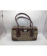 Vintage COACH Brown Hampton Signature Monogram Top Handle Handbag - $64.14