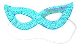 Sparkle Bling Sequin Eye Mask Costume Cat Halloween Masquerade Party - Sky Blue - £3.56 GBP