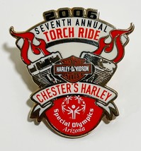 2006 Harley Davidson Motorcycles Chester&#39;s Mesa Arizona Torch Ride Pin - $8.41