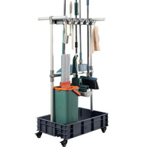 Broom mop Holder Cleaning Supplies Organizer Janitor carts on Wheels - $395.60