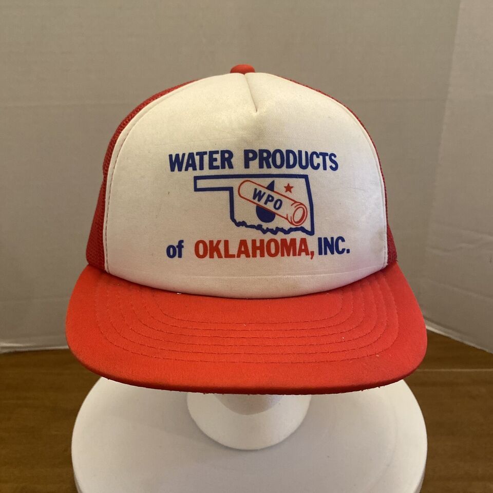 Primary image for VTG Trucker Hat Cap Snapback WPO Water Oklahoma Red White