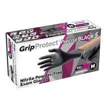 Gripprotect Precise Black 5 Nitrile Exam Gloves | Powder-Free Disposable... - £32.94 GBP