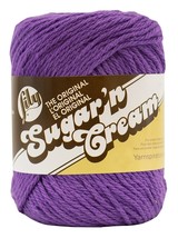 Spinrite Lily Sugar&#39;n Cream Yarn - Solids-Black Currant - £12.76 GBP