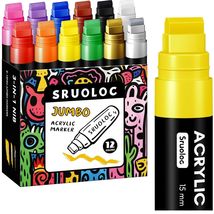 Multi-Surface 12 Color Jumbo Marker Set - Acrylic Paint Pen for Art Proj... - $51.43