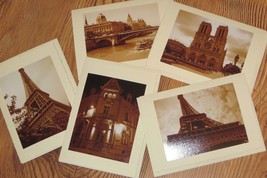 5 PARIS Photo Blank Cards Greeting Note Cards Sepia FRANCE Photo Great Gift - $15.13