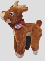 Musical RUDOLPH The Red Nosed Reindeer 13&quot; x 12&quot; head moves works - £15.48 GBP