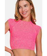 Zenana Ribbed Round Neck Cropped Top - $32.99 CAD