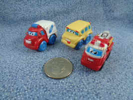 Lot of 3 Miniature Cars 2 Emergency Vehicles & 1 School Bus Hasbro Plastic - $1.92