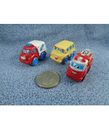 Lot of 3 Miniature Cars 2 Emergency Vehicles &amp; 1 School Bus Hasbro Plastic - $1.92