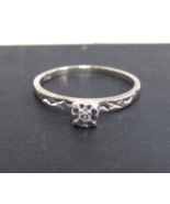 14K White Gold .05 Diamond Engagement Ring Sz 6.25 Antique Traditional B... - $149.99