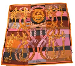 Hermes Shawl Della Cavalleria 140 cm Cashmere Silk horse bits scarf stole - £889.41 GBP
