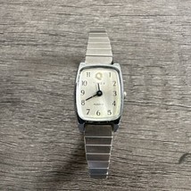 Vintage Timex Watch K Cell Women’s Quartz Elastic Band Silver Tone Hong ... - $22.87