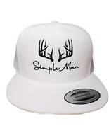 Simple Man Hunting Deer Antlers Mesh Snapback Direct Embroidered Flat Bill... - $26.72