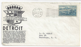 1951 250th Anniversary Founding of Detroit MI Stephen Anderson Cachet Sc... - £3.70 GBP