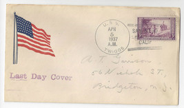 USS Twiggs DD-127 Last Day Naval Cover 1937 San Diego CA Decommissioned - £5.88 GBP