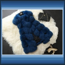Many Colors Fashion Long Hair Raccoon Dog Fox Fur Long Sleeveless Faux Fur Vest image 3