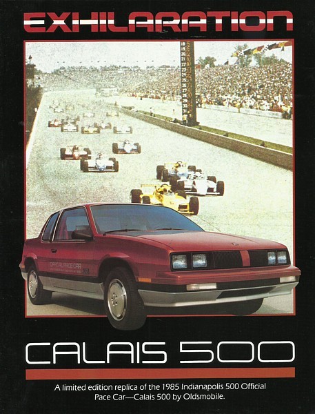 Primary image for 1985 Oldsmobile CALAIS 500 INDY Pace Car replica brochure catalog folder US 85