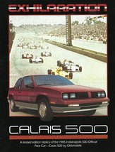 1985 Oldsmobile CALAIS 500 INDY Pace Car replica brochure catalog folder... - $6.00